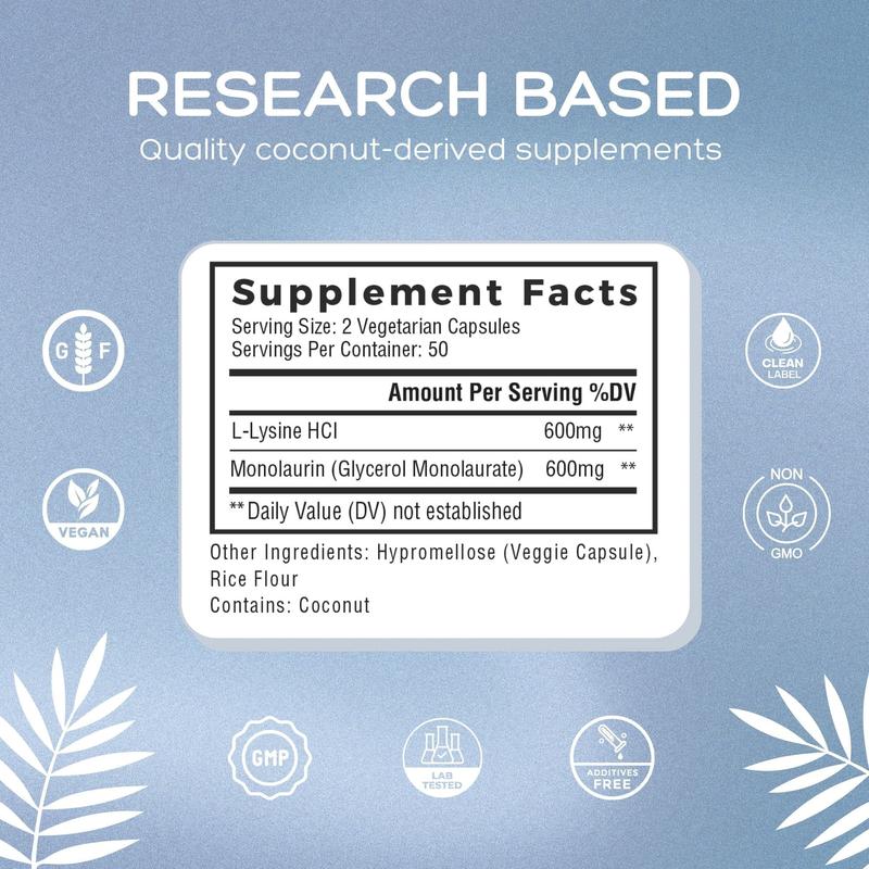 L-Lysine + Monolaurin Immune Support Capsules