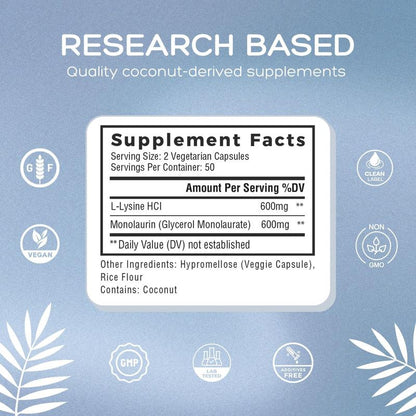 L-Lysine + Monolaurin Immune Support Capsules